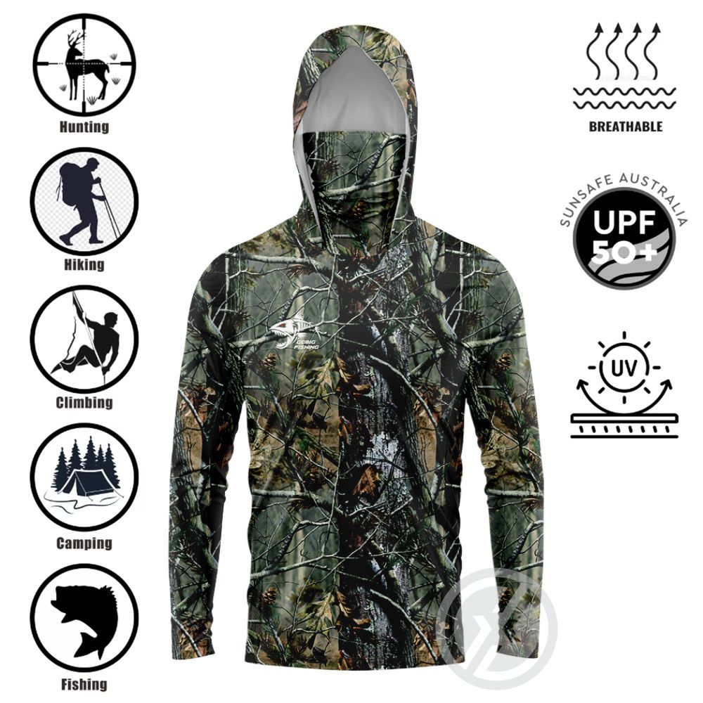 3D Printing Services - UPF50+ Hooded Fishing Shirt Built‑in Face