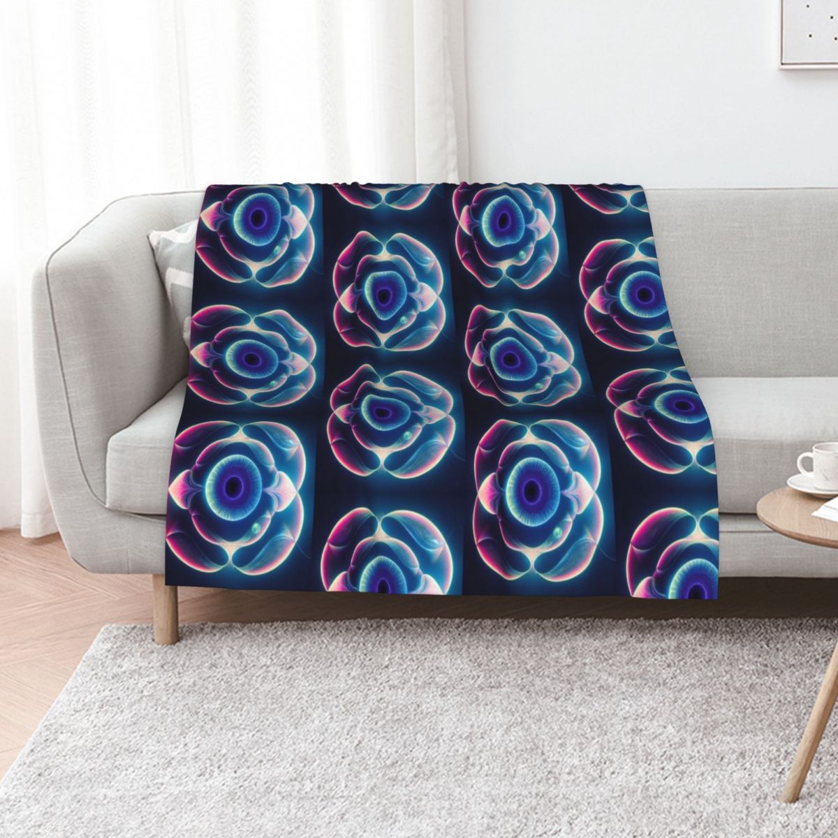 3D Printing Hologram - Sacred Geometry Hologram Throw Blanket For