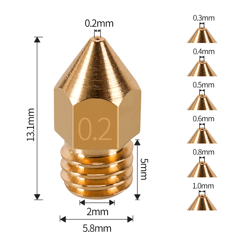 MK7 MK8 Nozzle 0.4mm 0.3mm 0.2 - 3D Printing Cnc review and price