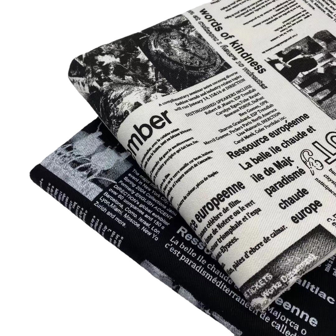 Vintage Retro Black White News - 3D Printing On Fabric review and price