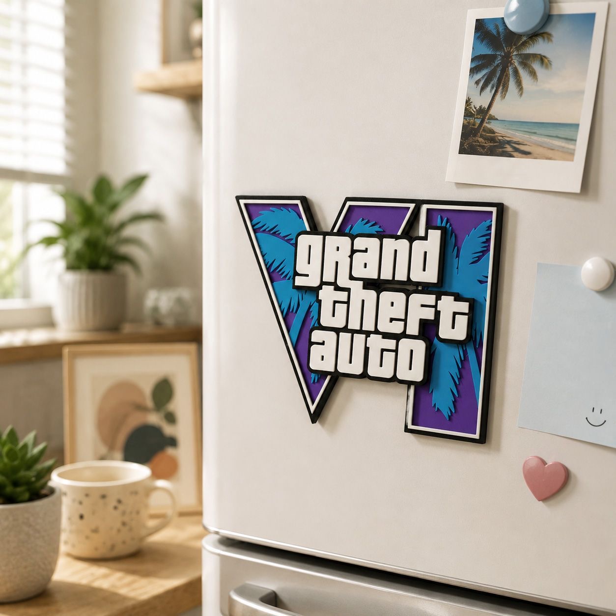 GTA6 3D Printed Logo Magnetic  - 3D Printing Idea review and price