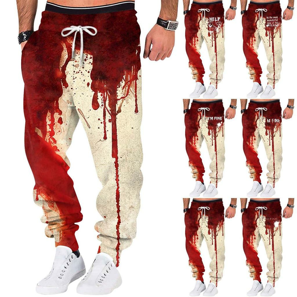 Men's 3D Halloween Bloodstain  - 3D Printing On Fabric review and price